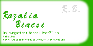 rozalia biacsi business card
